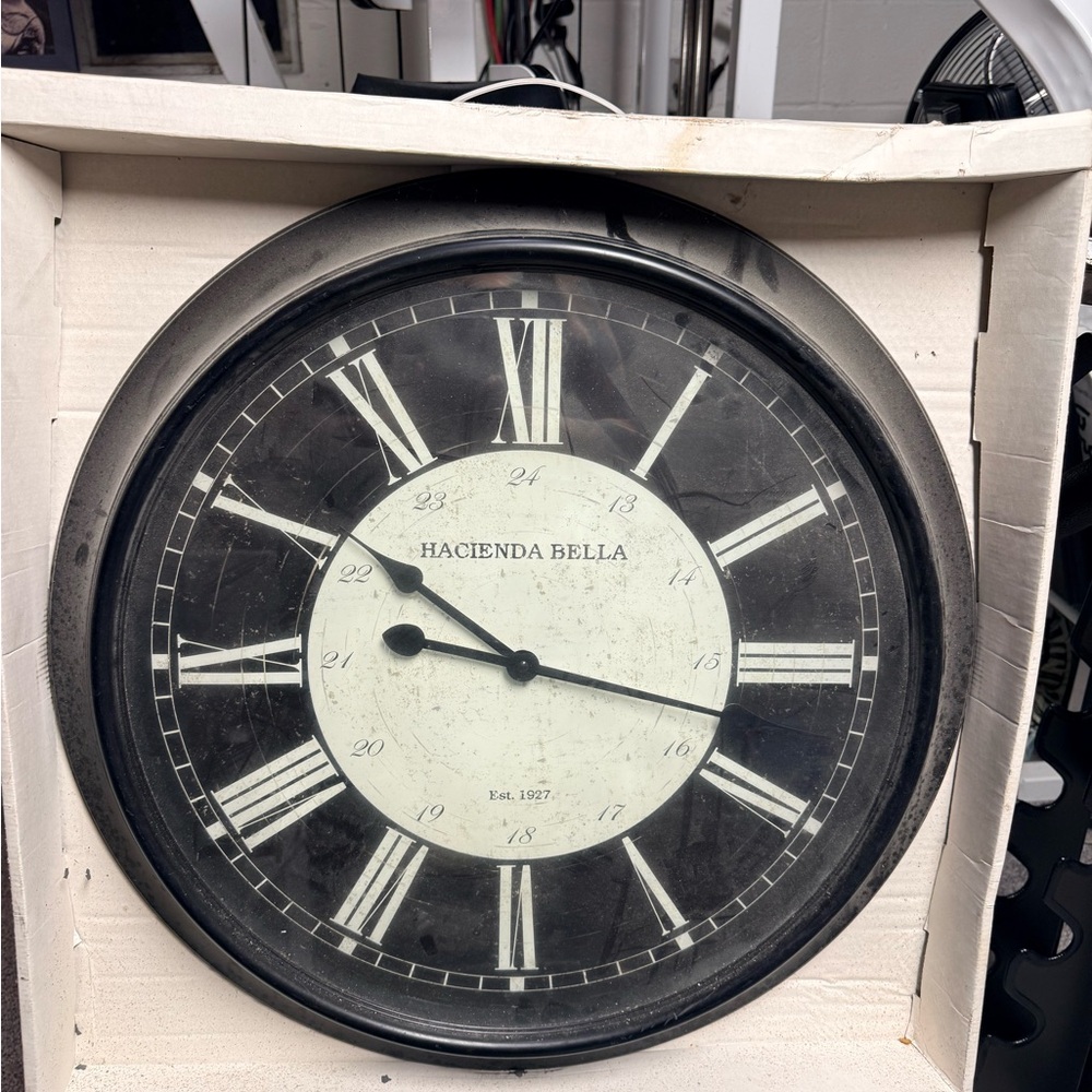 Black & White Wall Clock - Classic Roman Numerals